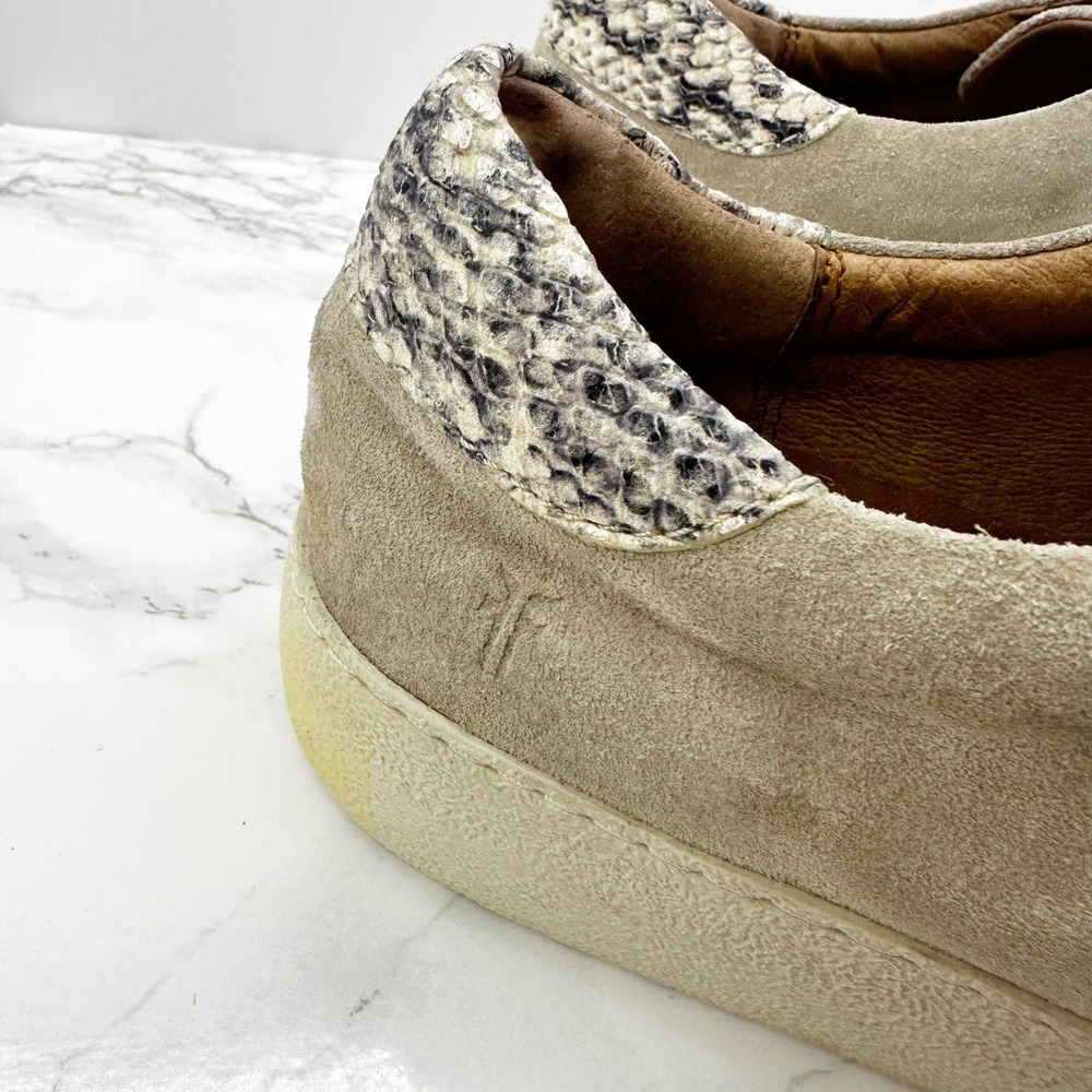 Frye Webster‎ Womens 10 Suede Snakeskin Metallic Low Top Sneaker - Picture 5 of 7